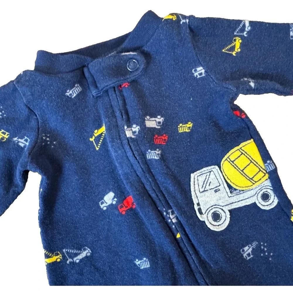 Carters Sleeper‎ Boy Preemie Outfit Romper Truck Cement Mixer Construction